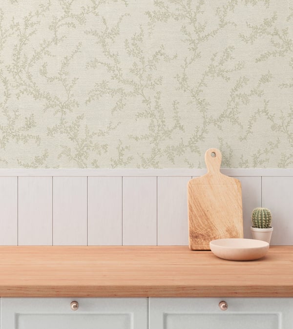 Natur tapet Profhome 790903-GU varmt stemplet ikke-vævet tapet lidt tekstureret blomster mat grå creme lysegrå 5,33 m2