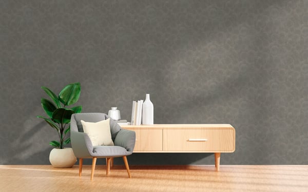 Strukturerad tapet Profhome 790931-GU non-woven tapet texturerad geometrisk och metalliska höjdpunkter grå koppar grå oliv 5,33 m2