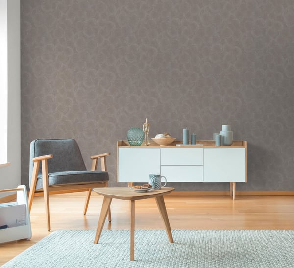 Tekstureret tapet Profhome 790932-GU ikke-vævet tapet tekstureret geometriske og metalliske højdepunkter brun  beige perle guld 5,33 m2