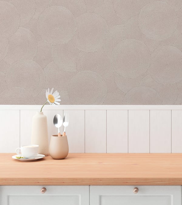 Tekstureret tapet Profhome 790935-GU ikke-vævet tapet tekstureret geometriske og metalliske højdepunkter beige perle beige lysebrun 5,33 m2