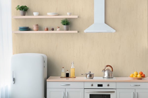 Natur tapet Profhome 790944-GU ikke-vævet tapet lidt tekstureret blomster mat elfenben beige brun pastel gul 5,33 m2