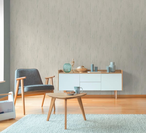 Kanssa luonto kuvio tapetti Profhome 790945-GU kuitutapetti hieman rakenteellinen kukikas mat harmaa patina vihreä harmaa valkoinen 5,33 m2