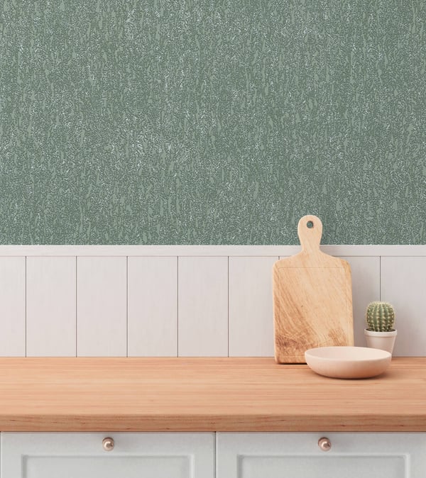 Strukturerad tapet Profhome 790952-GU non-woven tapet texturerad blomster glittrande grön patina grön silver 5,33 m2