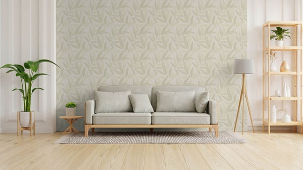 Kanssa luonto kuvio tapetti Profhome 790961-GU kuitutapetti hieman rakenteellinen kukikas og metalliske højdepunkter kerma vihreä hopea 5,33 m2
