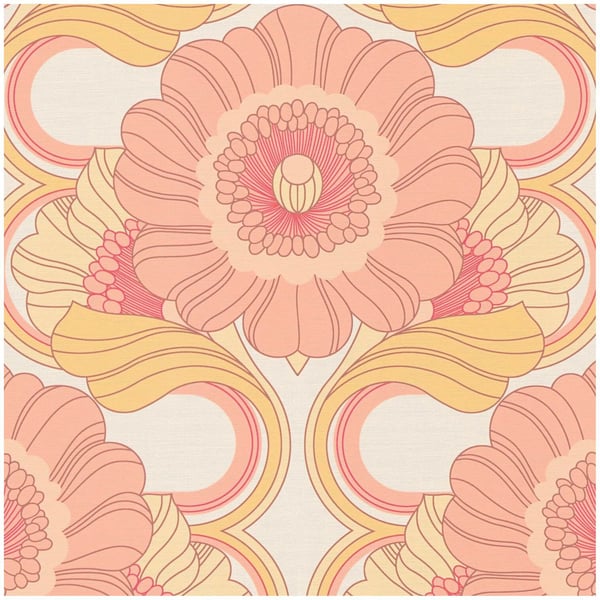 Retro tapet Profhome 395305-GU heta präglade non-woven tapet lätt texturerad Blommig matt rosa grädde dammig rosa ockra gul 4,5 m2 Retro tapet Profhome 395305-GU heta präglade non-woven tapet lätt texturerad Blommig matt rosa grädde dammig rosa ockra gul 4,5 m2