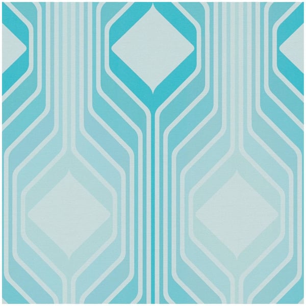 Retro tapet Profhome 395321-GU heta präglade non-woven tapet lätt texturerad geometrisk matt blå turkos blå ljus blå 4,5 m2