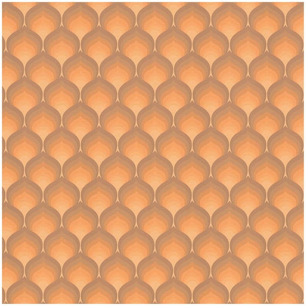 Retro tapet Profhome 395384-GU varmt stemplet ikke-vævet tapet lidt tekstureret grafisk mat brun orange gul okker brun 4,5 m2