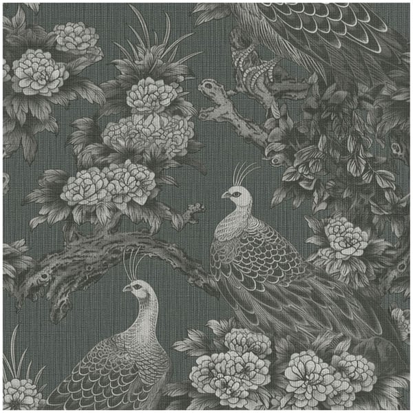 Tapet med fåglar Profhome 399821-GU heta präglade non-woven tapet lätt texturerad Blommig matt grå umbra grå antracit ljus grå 5,33 m2 Tapet med fåglar Profhome 399821-GU heta präglade non-woven tapet lätt texturerad Blommig matt grå umbra grå antracit ljus grå 5,33 m2