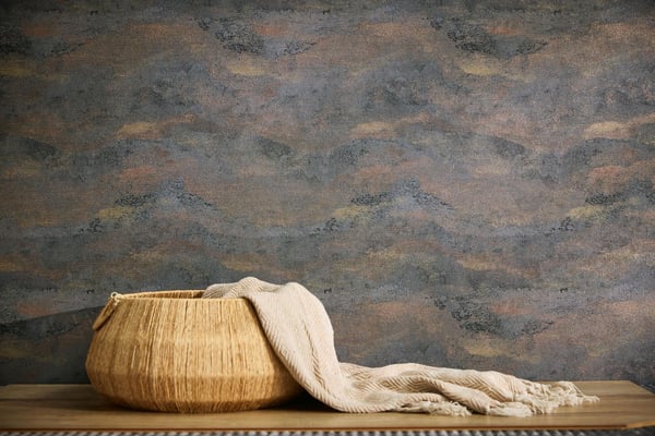 Exklusiv lyx tapet Profhome 786564-GU heta präglade non-woven tapet texturerad abstrakt och metallisk effekt svart koppar guld antracit grå 5,33 m2