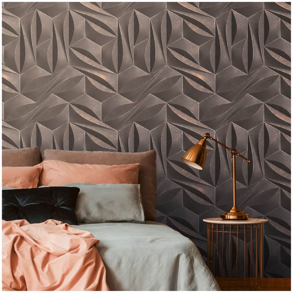 Fototapet Profhome 391792-GU heta präglade non-woven tapet slät 3D matt grå oliv grå brons grå beige 1,59 m x 2,8 m