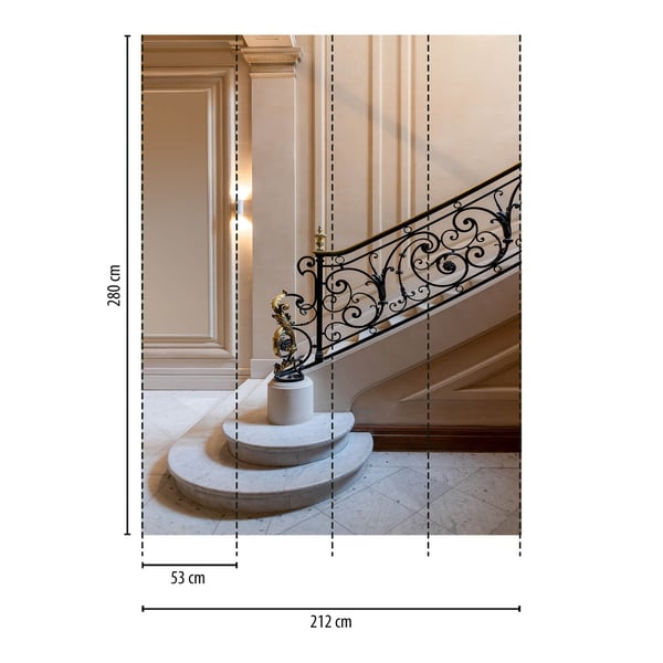 Fototapet Profhome 786641-GU heta präglade non-woven tapet texturerad 3D matt grå svart vit beige 2,12 m x 2,8 m