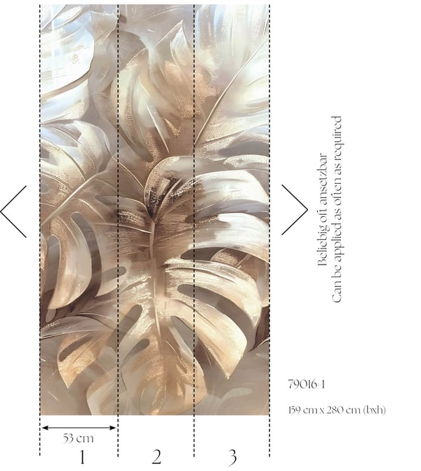 Fototapet Profhome 790161-GU heta präglade non-woven tapet lätt texturerad blomster matt brun beige grå grädde 1,59 m x 2,8 m