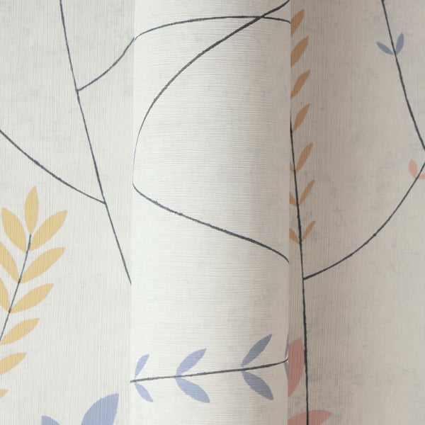 Provence stil Profhome 791462-GU varmt stemplet ikke-vævet tapet lidt tekstureret blomster mat grå blå lyserød gul 5,33 m2