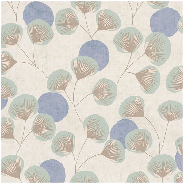 Country stil tapet Profhome 791511-GU heta präglade non-woven tapet lätt texturerad blomster matt grå duva blå pastell turkos beige brun 5,33 m2