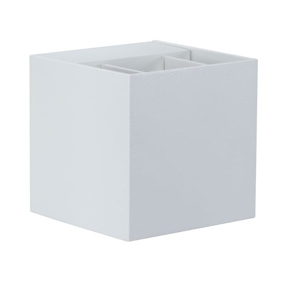 Paulmann LED vägglampa Cybo IP65 vinkelformad 80x80 mm 2700K 2x3,5W 2x213lm 230V 40-120° Vit Aluminium