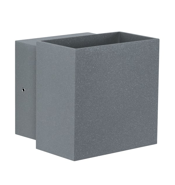 Paulmann LED vägglampa Cybo IP65 vinkelformad 100x100 mm 2700K 2x3,5W 2x200lm 230V 85° Grå Aluminium