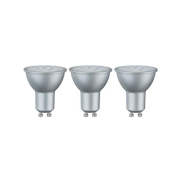 Paulmann Standard 230V LED-reflektor GU10 Set om 3 3x425lm 3x6,5W 2700K Aluminium