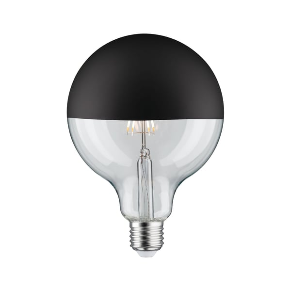 Paulmann Modern Classic Edition Standard 230V LED Globe Huvudspegel E27 G125 600lm 6,5W 2700K dimbar Toppreflektor svart matt