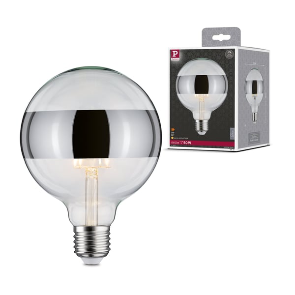 Paulmann Modern Classic Edition Standard 230V LED Globe Ringspegel E27 640lm 6,5W 2700K dimbar Ringreflektor silver