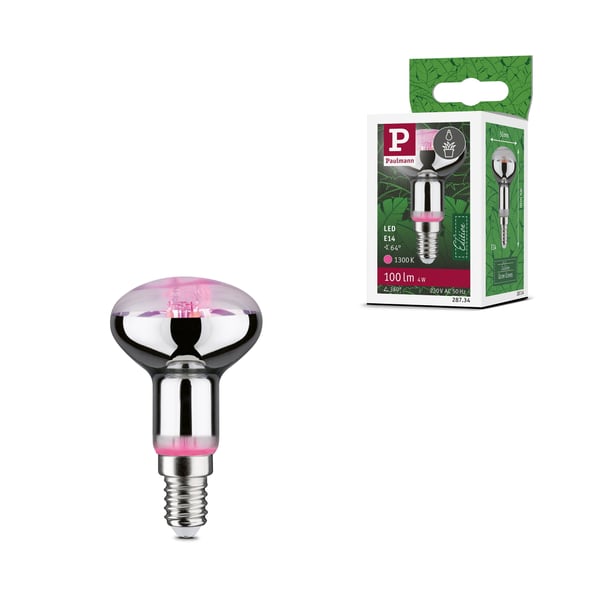 Paulmann Grow Green Edition Filament 230V LED-reflektor E14 R50 100lm 4W 1300K Silver, Växtlampa