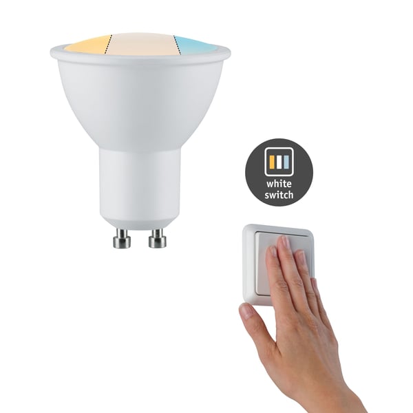 Paulmann Standard 230V LED-reflektor GU10 470lm 5,9W White Switch Vit