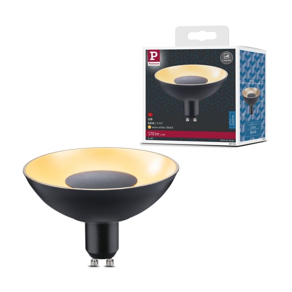 Paulmann LED reflektor 3-Step-Dim GU10 230V 170lm 4,9W 1900K dimbar Svart, Guld