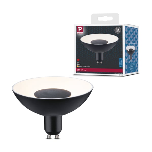 Paulmann LED reflektor 3-Step-Dim GU10 230V 360lm 4,9W 3000K dimbar Svart, Vit