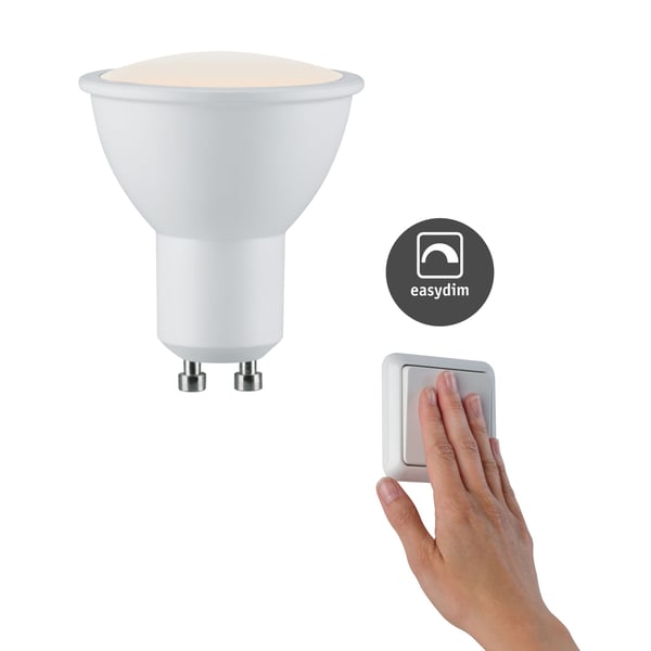 Paulmann Standard 230V Easy Dim LED-reflektor GU10 460lm 5,5W 2700K dimbar Vit