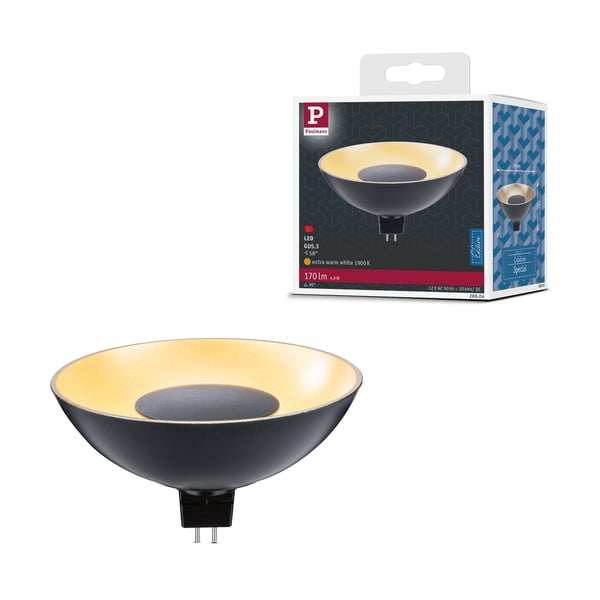 Paulmann Standard 12V LED-reflektor GU5,3 170lm 4,9W 1900K Svart, Guld