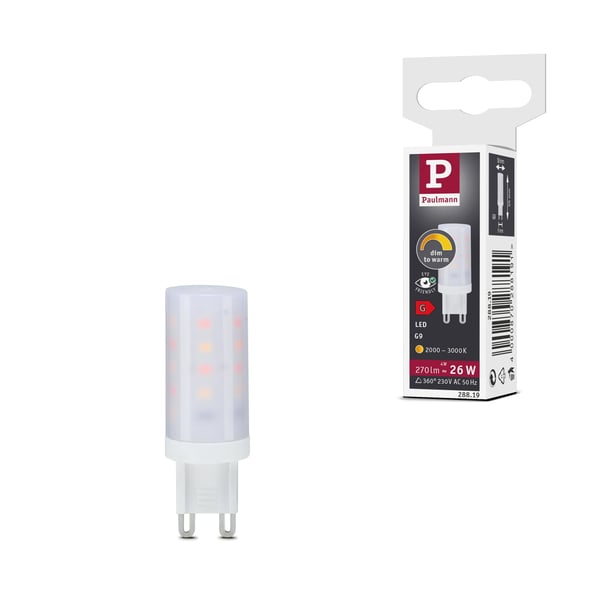 Paulmann Standard 230V LED stiftfattning G9 Set om 1 270lm 4W Dim to warm dimbar Klar