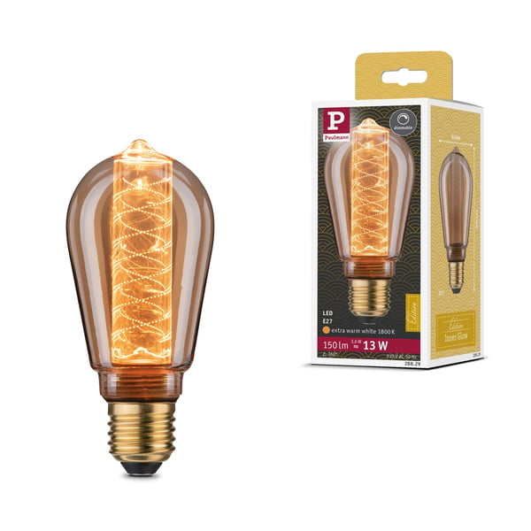 Paulmann Inner Glow Edition LED flaska E27 230V 120lm 3,6W 1800K dimbar Guld