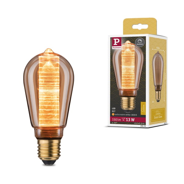 Paulmann Inner Glow Edition LED flaska E27 230V 120lm 3,6W 1800K dimbar Guld Paulmann Inner Glow Edition LED flaska E27 230V 120lm 3,6W 1800K dimbar Guld