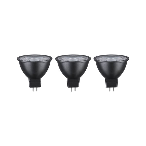 Paulmann Standard 12V LED-reflektor GU5,3 Set om 3 3x450lm 3x6W 2700K Svart