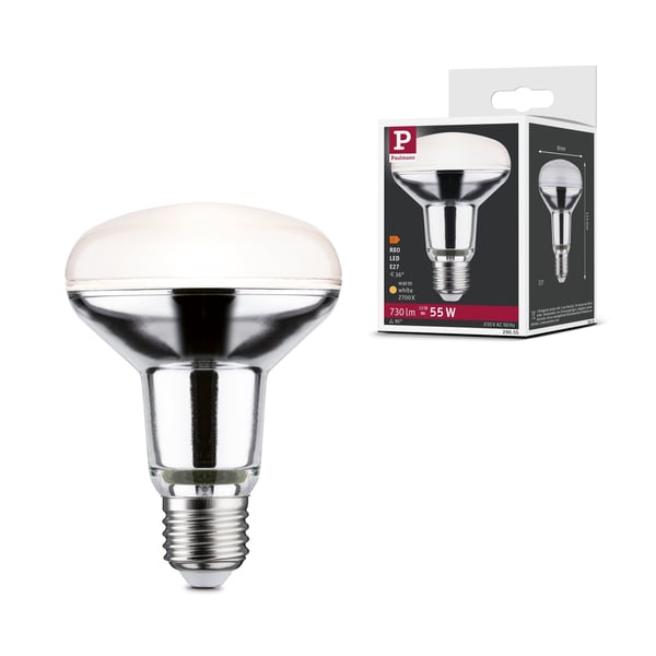 Paulmann Standard 230V LED-reflektor R80 730lm 10W 2700K Silver