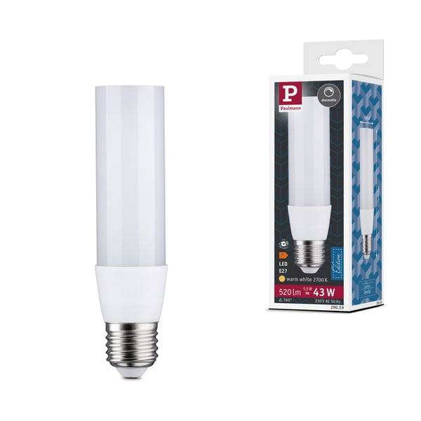 Paulmann Standard 230V LED Deco Pipe E27 520lm 5,5W 2700K dimbar Satin