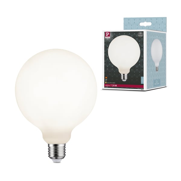 Paulmann White Lampion Filament 230V LED Globe G125 E27 400lm 4,3W 3000K dimbar Vit