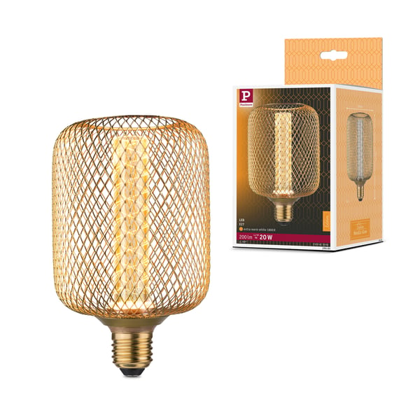 Paulmann Metallic Glow Standard 230V LED-ljuskälla Zyl E27 200lm 4,2W 1800K Mässing