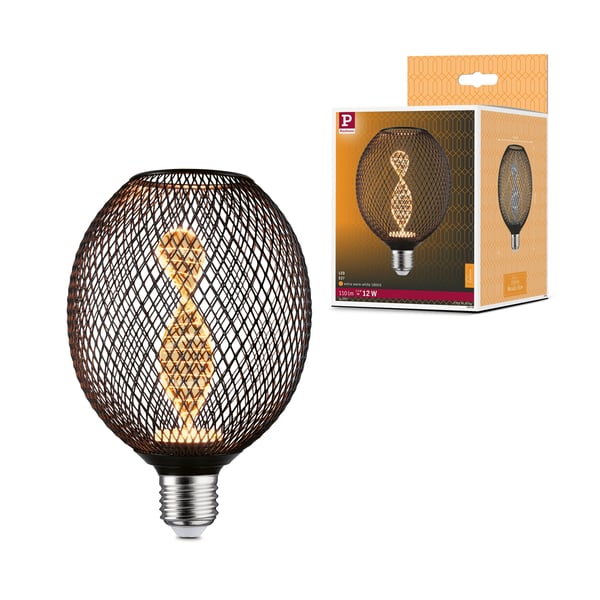 Paulmann Metallic Glow Standard 230V LED Globe E27 110lm 3,5W 1800K Svart