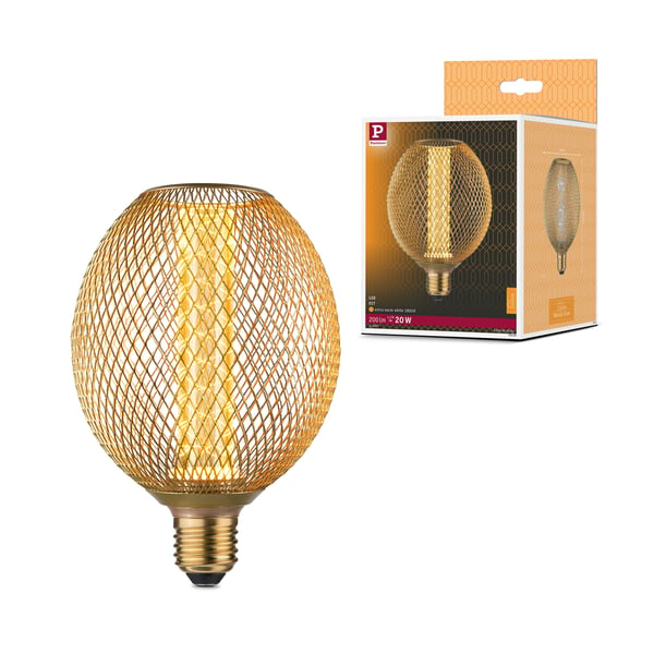 Paulmann Metallic Glow Standard 230V LED Globe E27 200lm 4,2W 1800K Mässing Paulmann Metallic Glow Standard 230V LED Globe E27 200lm 4,2W 1800K Mässing