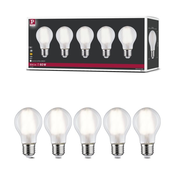 Paulmann Filament 230V LED-glödlampa E27 5x806lm 5x7W 4000K Matt