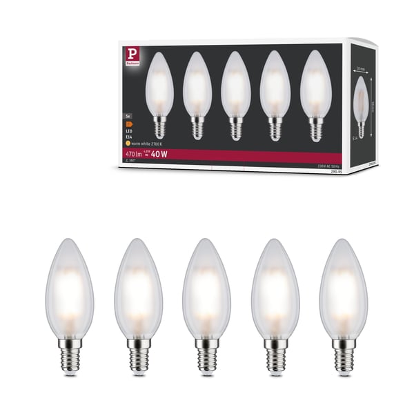 Paulmann Filament 230V LED-stearinljus E14 5x470lm 5x4,8W 2700K Matt