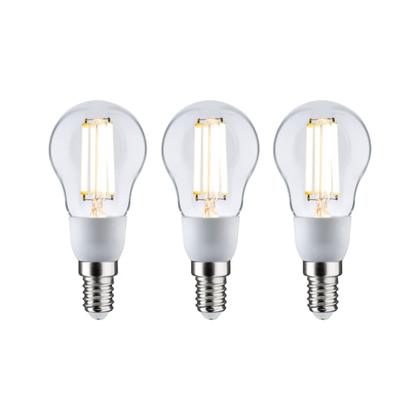 Paulmann Efficient-Line Filament 230V LED-droppe E14 Set om 3 100 mm 3x525lm 3x2,5W 3000K Klar
