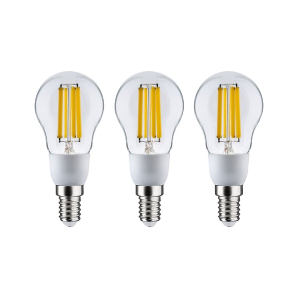 Paulmann Efficient-Line Filament 230V LED-droppe E14 Set om 3 100 mm 3x525lm 3x2,5W 3000K Klar