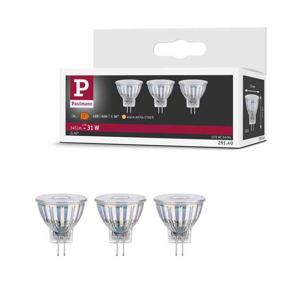 Paulmann Standard 12V LED-reflektor GU4 3x345lm 3x4,2W 2700K Silver