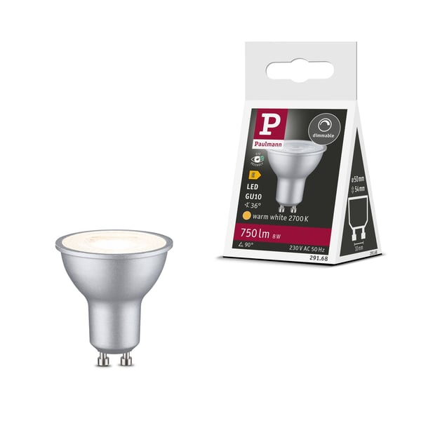 Paulmann Standard 230V LED-reflektor GU10 750lm 8W 2700K dimbar Krom matt