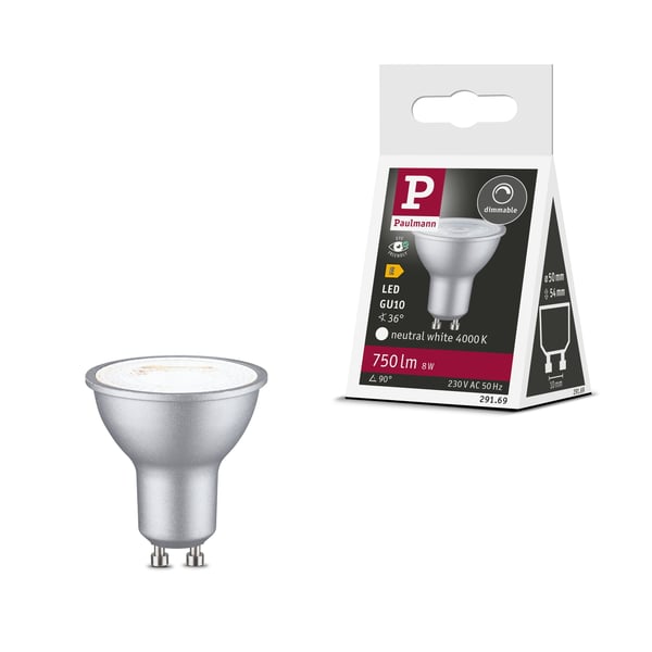 Paulmann Standard 230V LED-reflektor GU10 750lm 8W 4000K dimbar Krom matt
