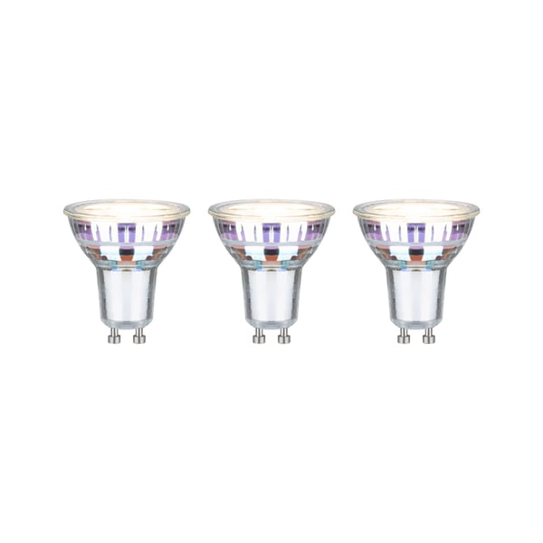 Paulmann Efficient-Line Standard 230V LED-reflektor GU10 Set om 3 3x450lm 3x2,5W 3000K Silver