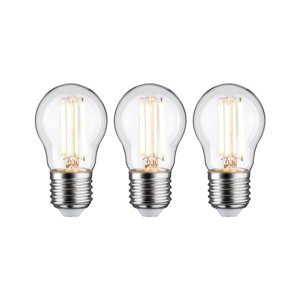 Paulmann Efficient-Line Filament 230V LED-droppe E27 Set om 3 80 mm 525lm 2,5W 3000K Klar