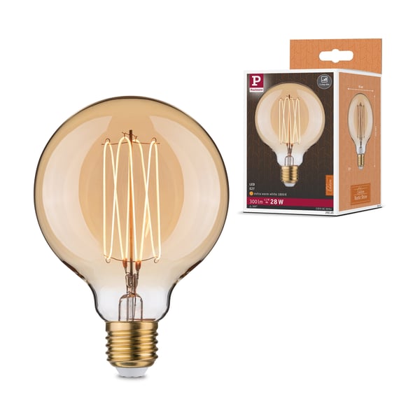 Paulmann Rustic Shine Standard 230V LED Globe E27 300lm 4,2W 1800K dimbar Guld