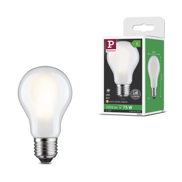 Paulmann Efficient-Line Filament 230V LED-glödlampa E27 Enkelt ljus 1055lm 5,7W 3000K dimbar Matt